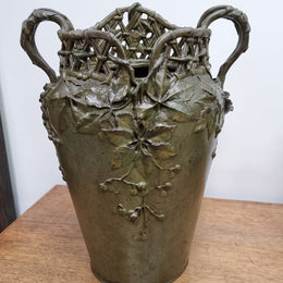 Stunning Pair Of Bronze Art Nouveau Vases by French Sculptor H. Bureau C:1890