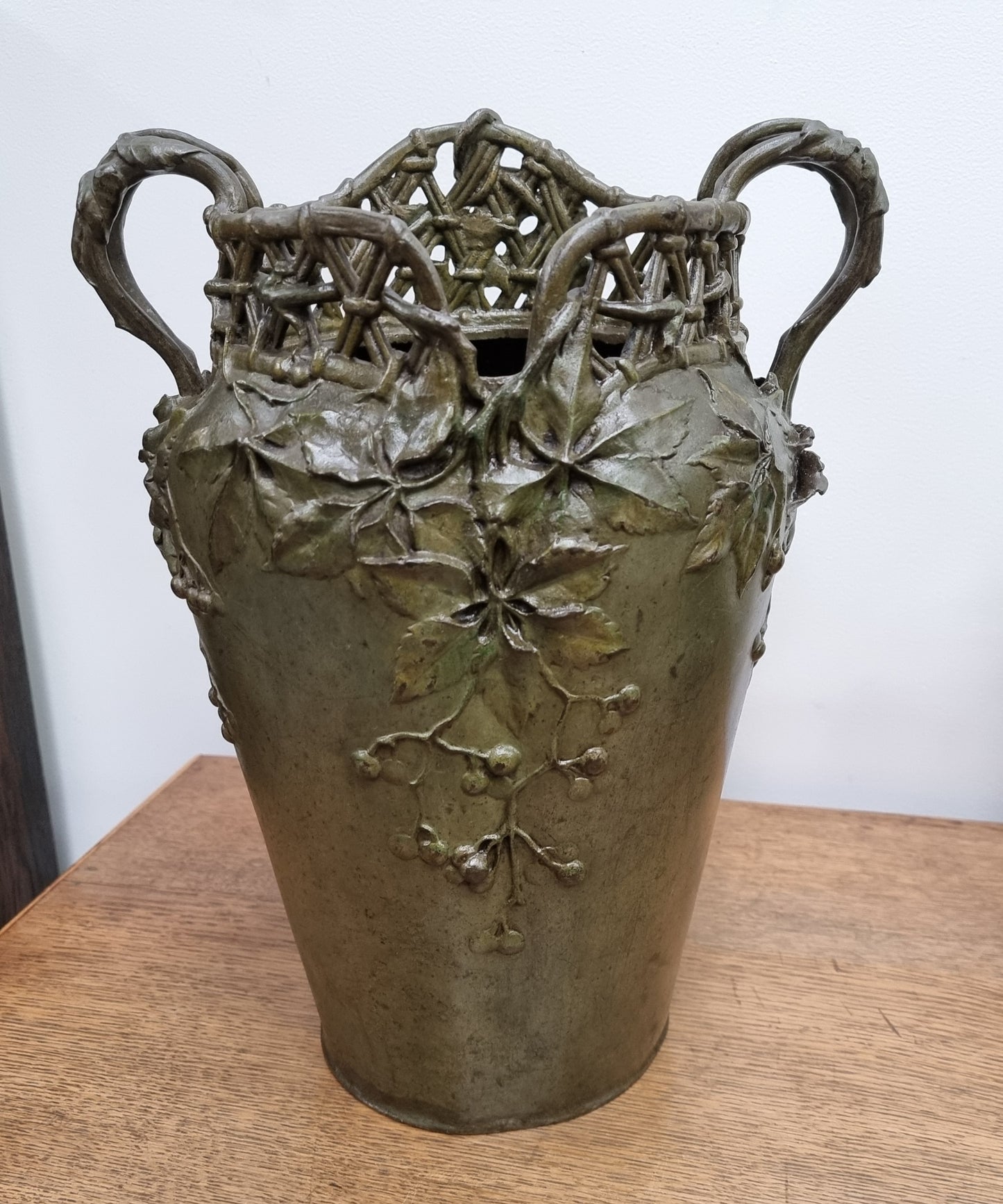 Stunning Pair Of Bronze Art Nouveau Vases by French Sculptor H. Bureau C:1890