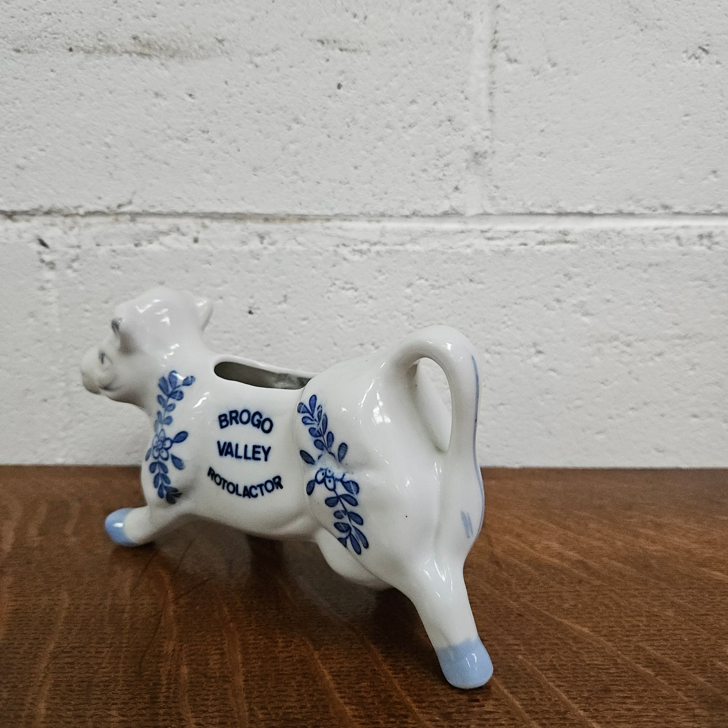 Vintage Blue/White Cow Cream Jug