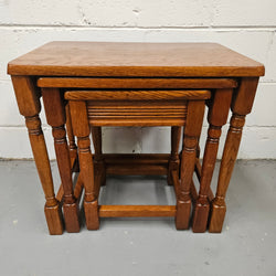 Set of Three Oak Side Tables | Antique & Vintage | Moonee Ponds Antiques | Australia Wide Delivery