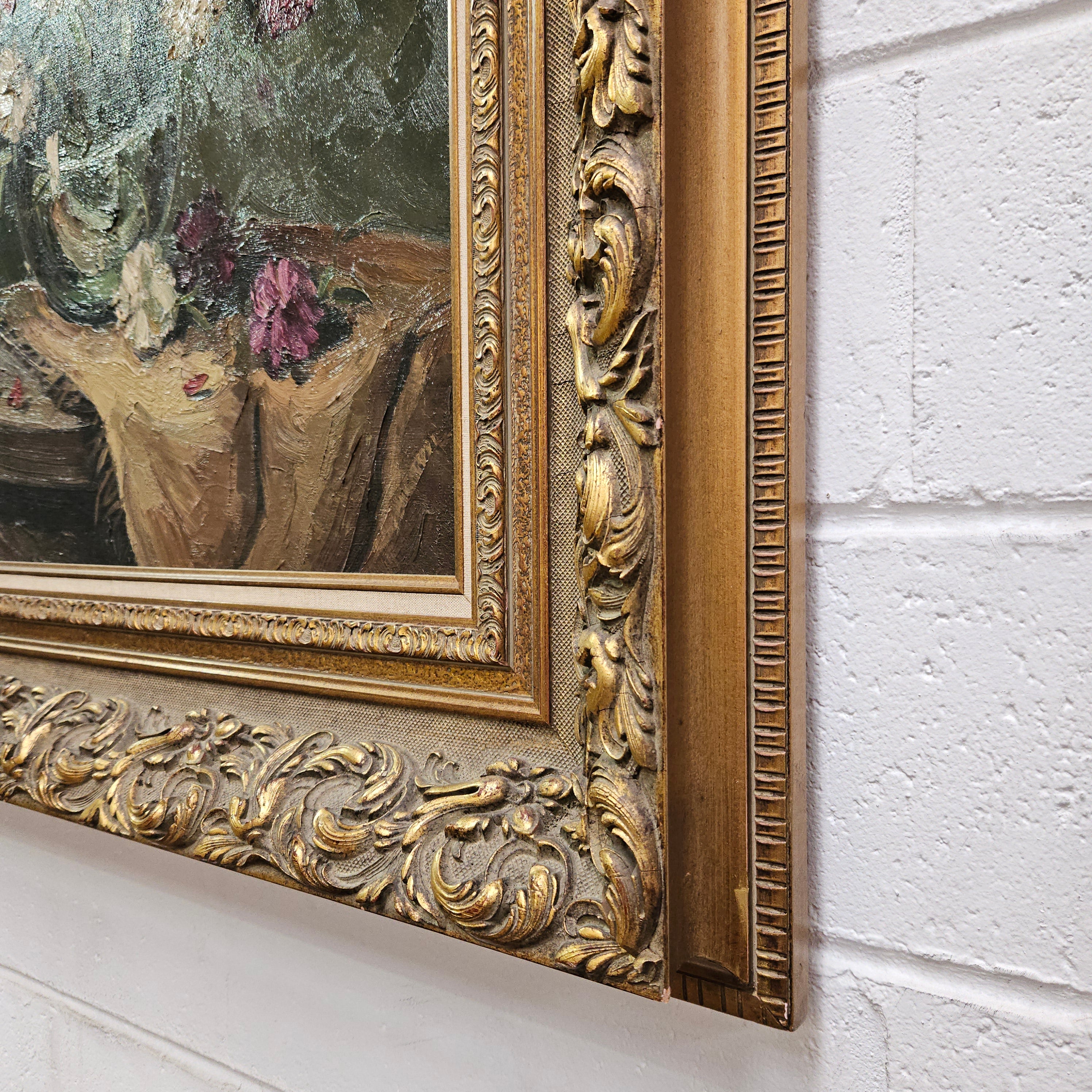 Signed Floral Oil On Canvas In Superb Gilt Frame | Antique & Vintage | Moonee Ponds Antiques | Australia Wide Delivery