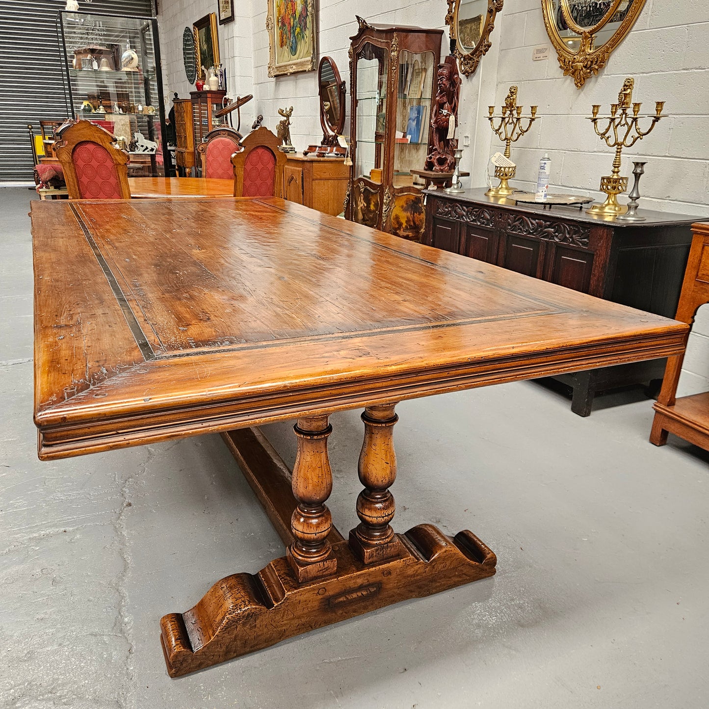 French Elm Farmhouse Style Dining Table