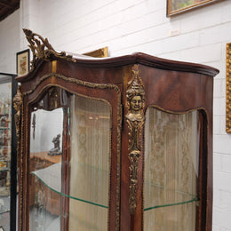 French  Louis XV Style Bombe Shaped Vernis Martin Vitrine