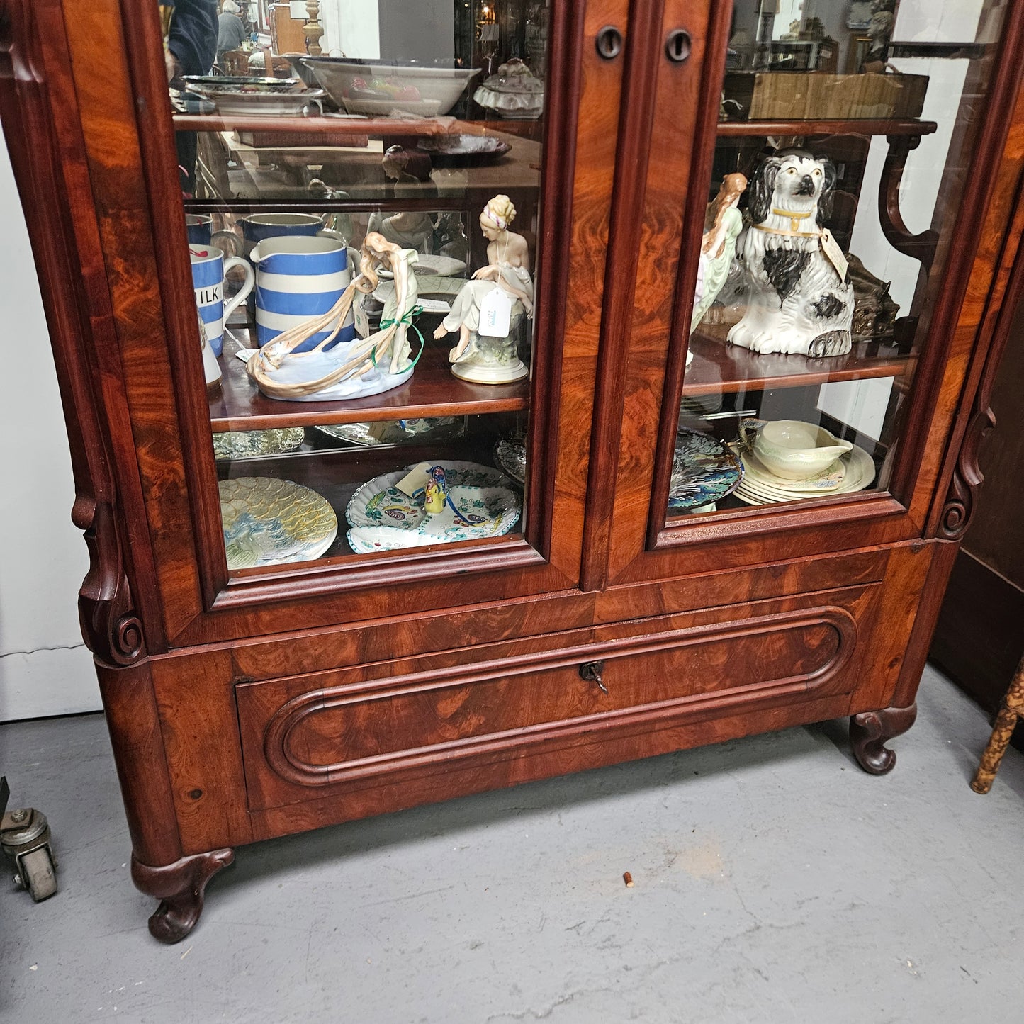 Flame Mahogany Display Cabinet