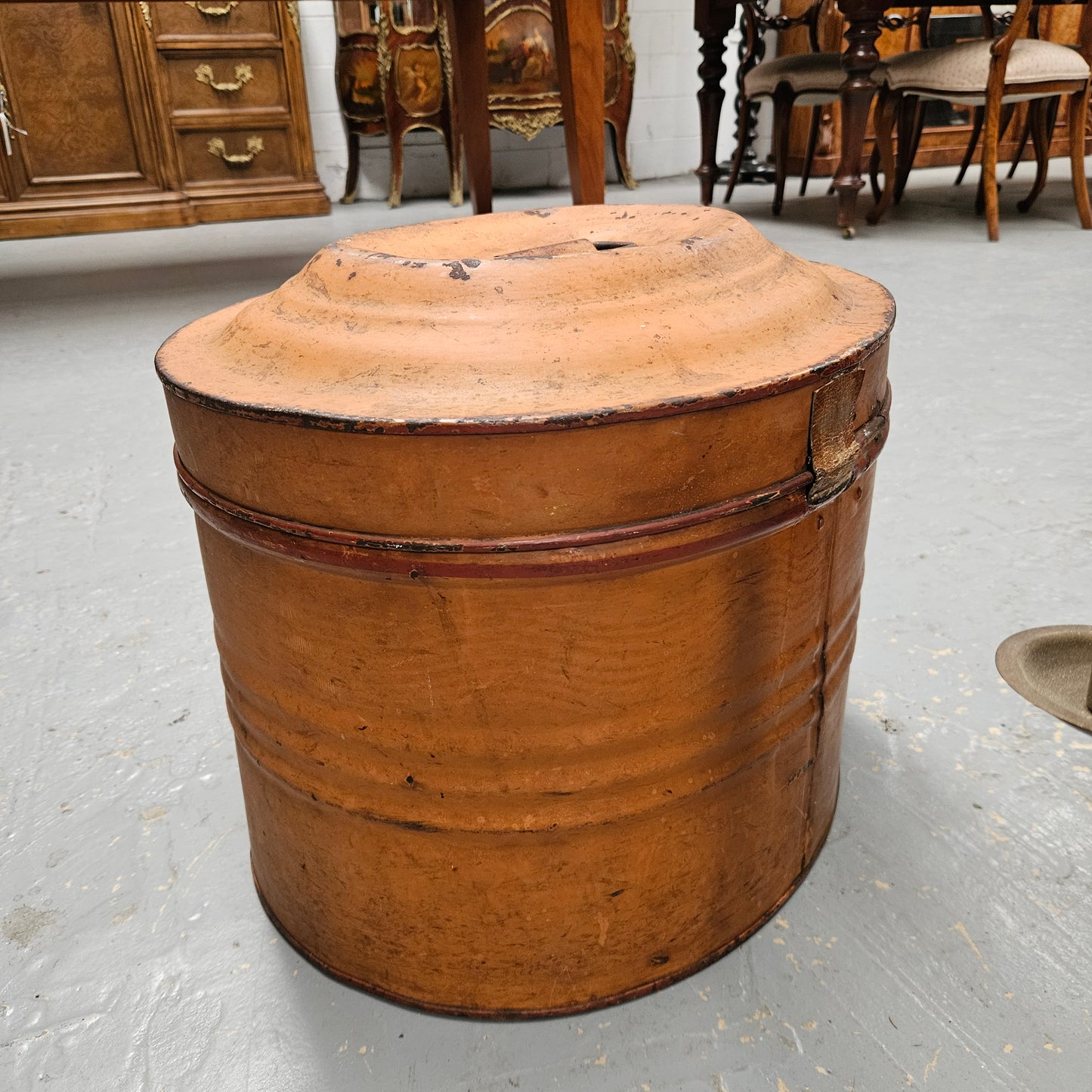 Large Victorian Tin Hat Box