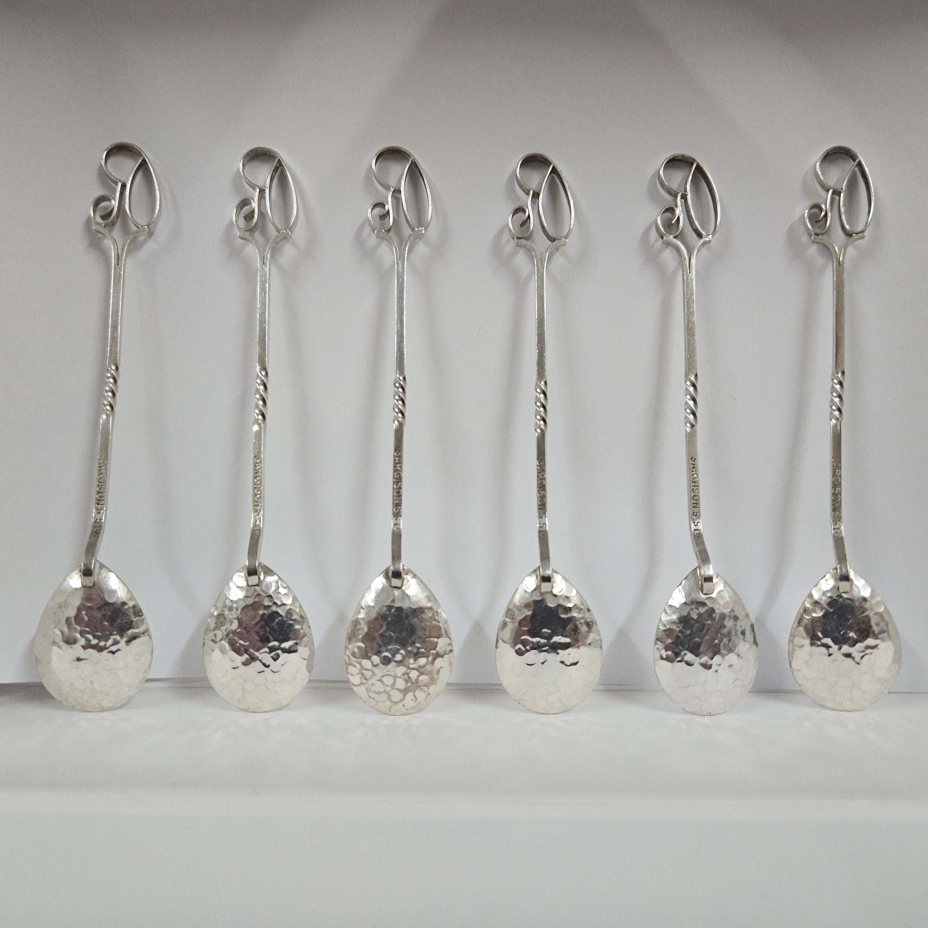 Set of 6 Sargison's (Hobart, Tasmania) Australian Arts & Crafts Sterling Silver Coffee Spoons | Antique & Vintage | Moonee Ponds Antiques | Australia Wide Delivery