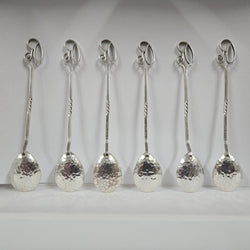 Set of 6 Sargison's (Hobart, Tasmania) Australian Arts & Crafts Sterling Silver Coffee Spoons | Antique & Vintage | Moonee Ponds Antiques | Australia Wide Delivery