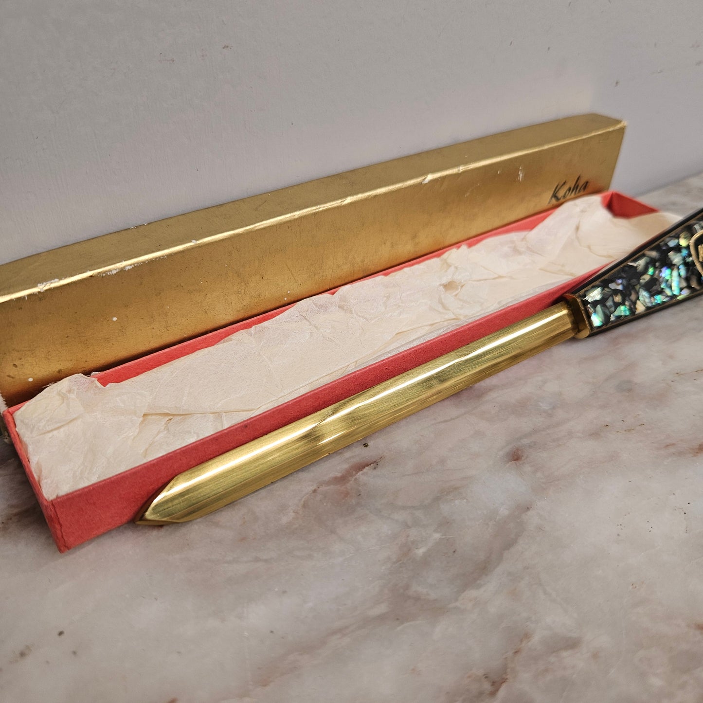 Rare Koha New Zealand Paua Shell Letter Opener