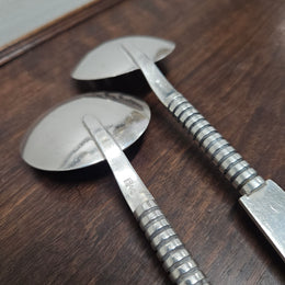 Stylish Mid Century Modern Norwegian Silver (40g Plated) Salad Servers