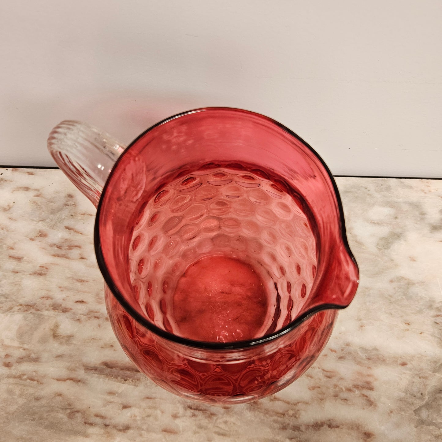 Victorian Cranberry Glass Pitcher Jug