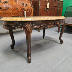 French Oak Louis XV Style Marble Top Coffee Table | Antique & Vintage | Moonee Ponds Antiques | Australia Wide Delivery
