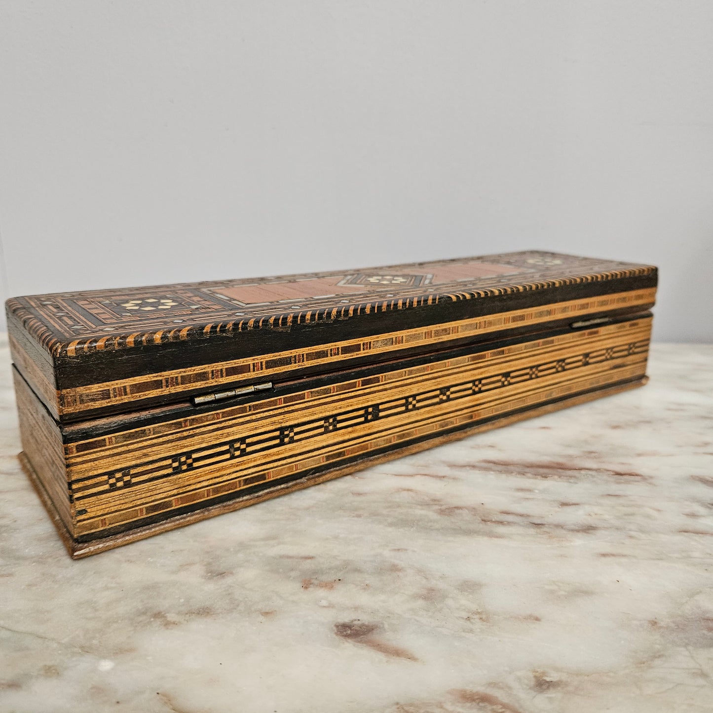 Vintage Syrian  Inlaid Trinket Box