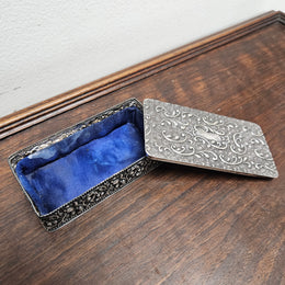 Victorian Silver Plated Filigree Decorated Trinket Box