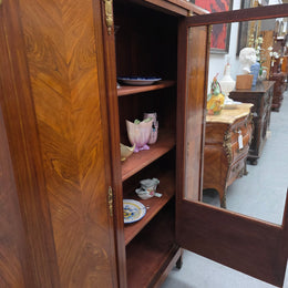 French Walnut Louis 16th Bookcase With Inlay & Ormolu