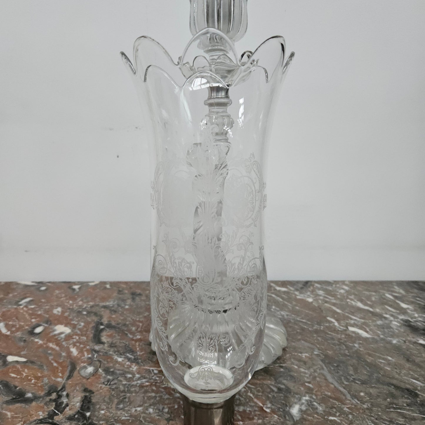 French Baccarat Crystal Hurricane Candle Lamp