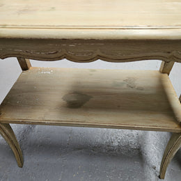 Pair Rustic Oak Shabby Chic Side Tables
