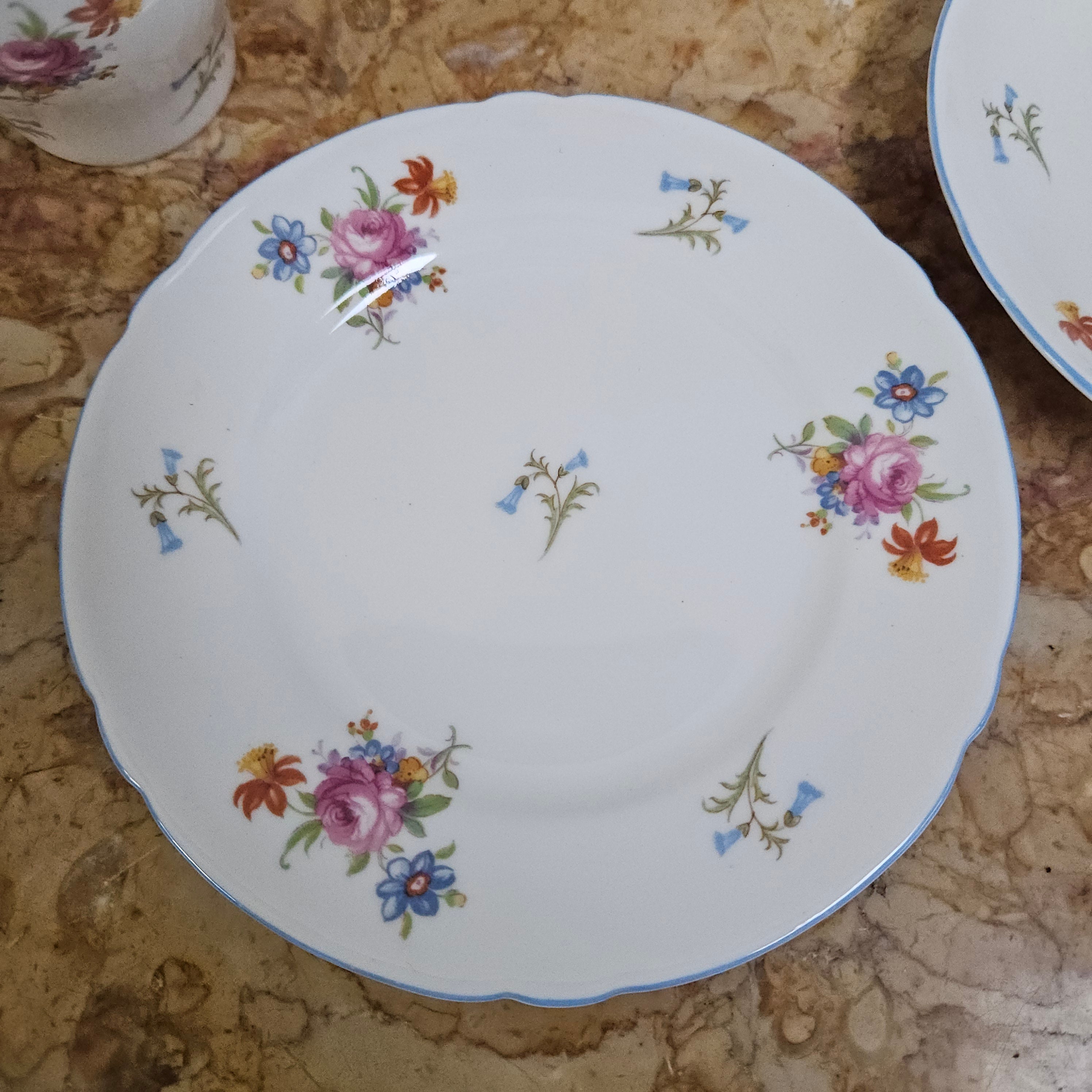 Shelley "Rose" Floral and Bluebell"Trio 2326 | Antique & Vintage | Moonee Ponds Antiques | Australia Wide Delivery