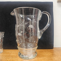 Vintage Etched Glass Drink Set | Antique & Vintage | Moonee Ponds Antiques | Australia Wide Delivery