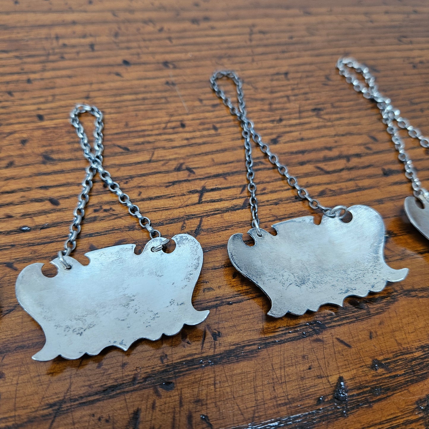 Set of Four Vintage Silver Decanter Labels