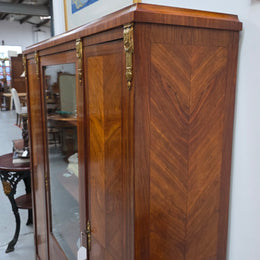 French Walnut Louis 16th Bookcase With Inlay & Ormolu