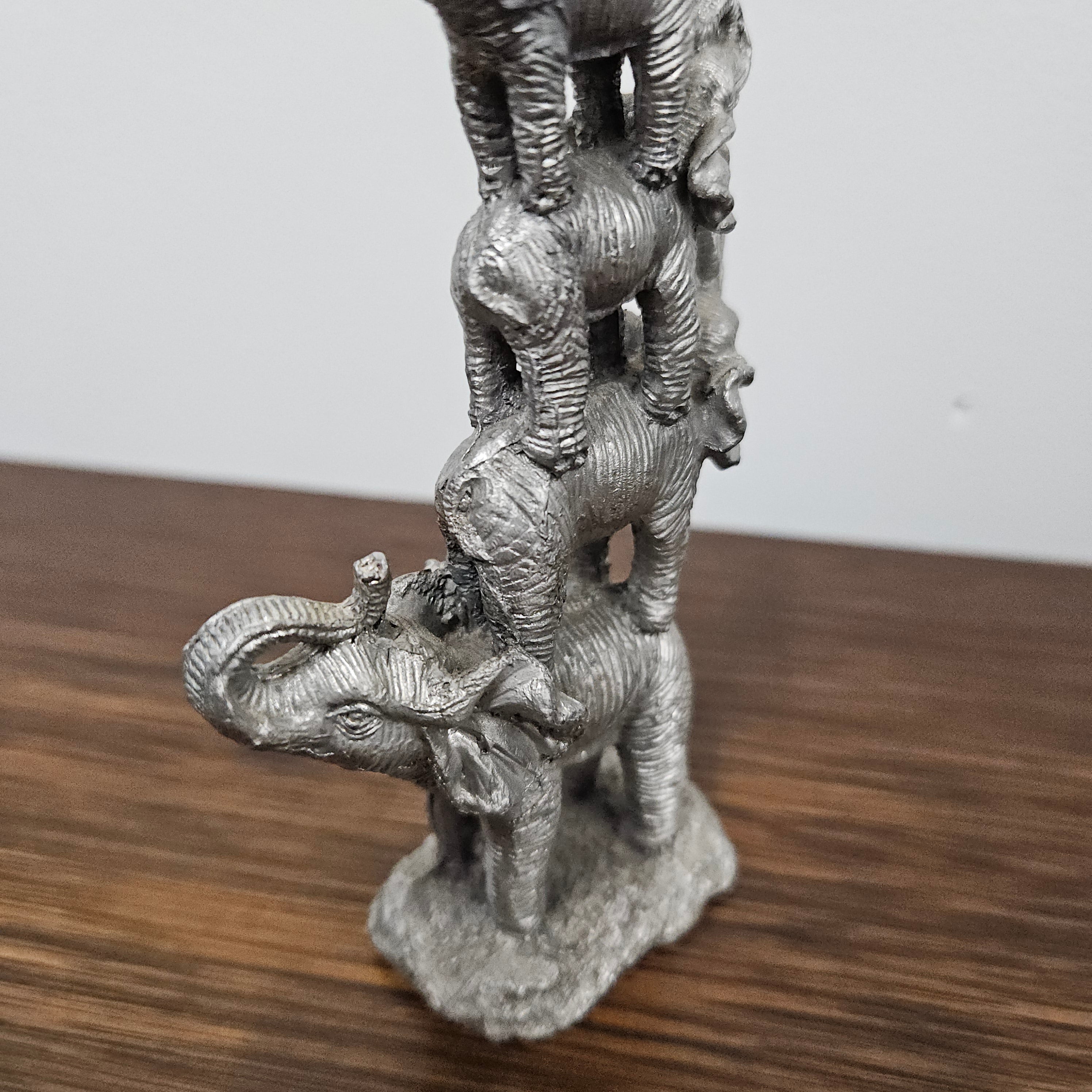Heavy Pewter Elephant Group | Antique & Vintage | Moonee Ponds Antiques | Australia Wide Delivery