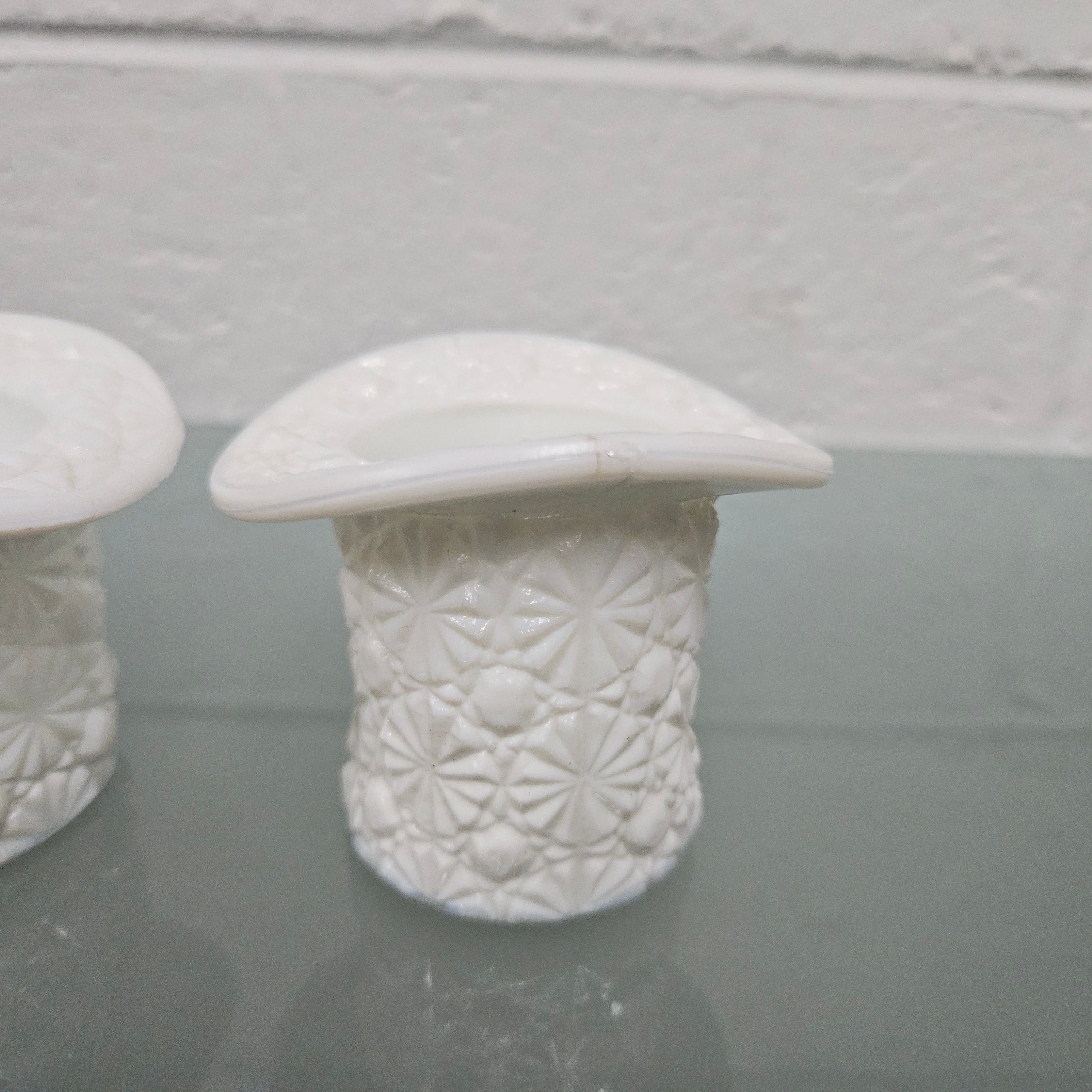 Pair of Fenton Milk Glass Top Hats | Antique & Vintage | Moonee Ponds Antiques | Australia Wide Delivery