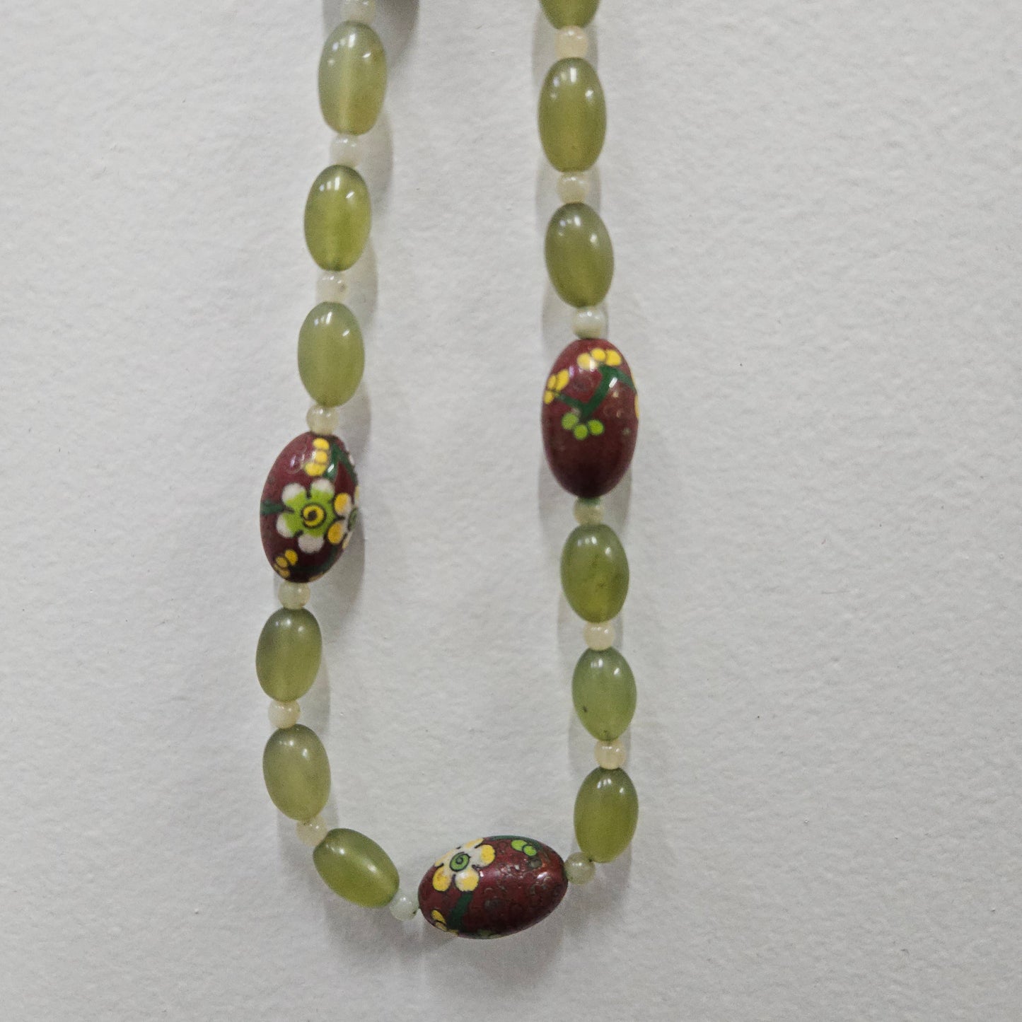 Antique Jade & Cloisonne Necklace