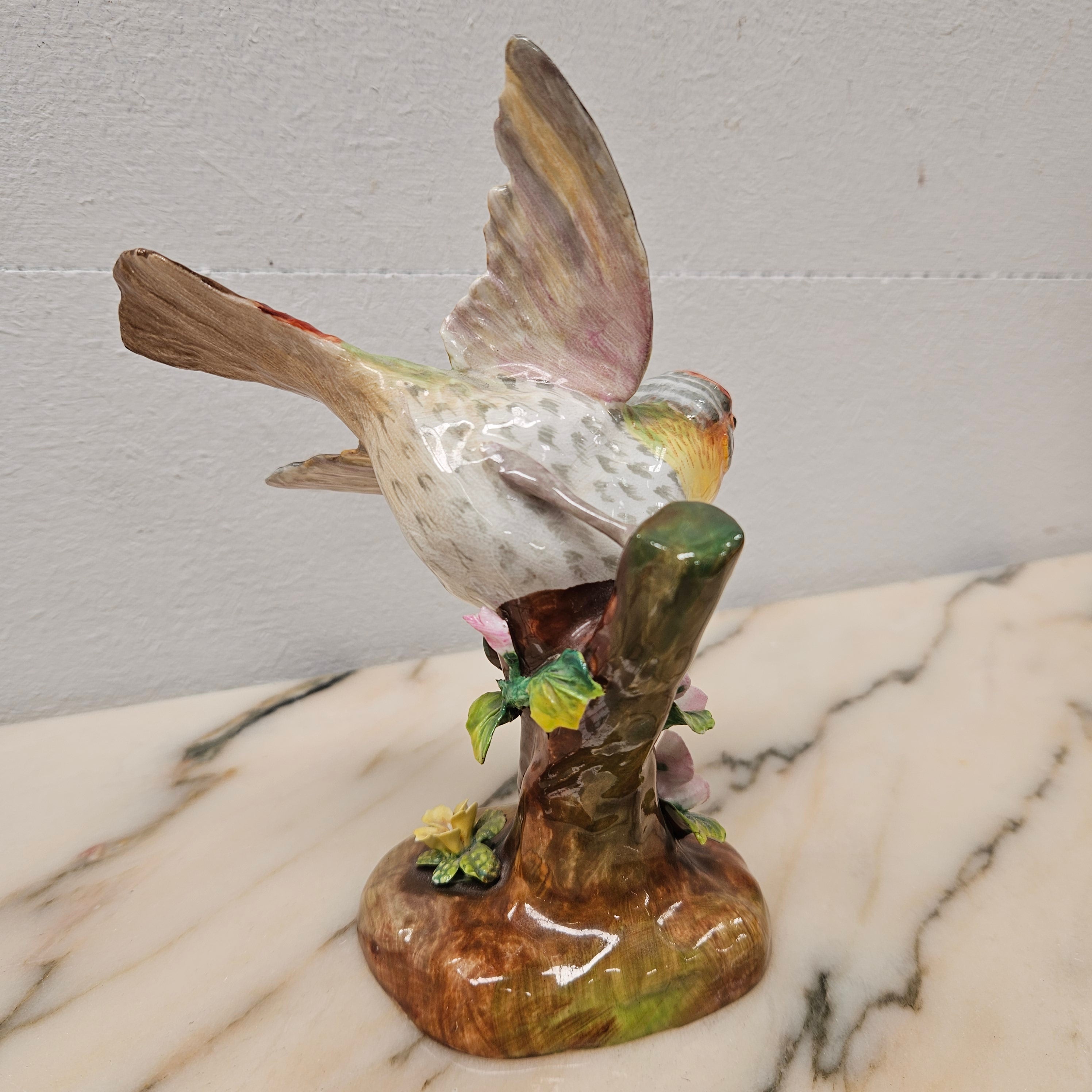 Finch Bird Figurine Crown Staffordshire Signed J T Jones | Antique & Vintage | Moonee Ponds Antiques | Australia Wide Delivery