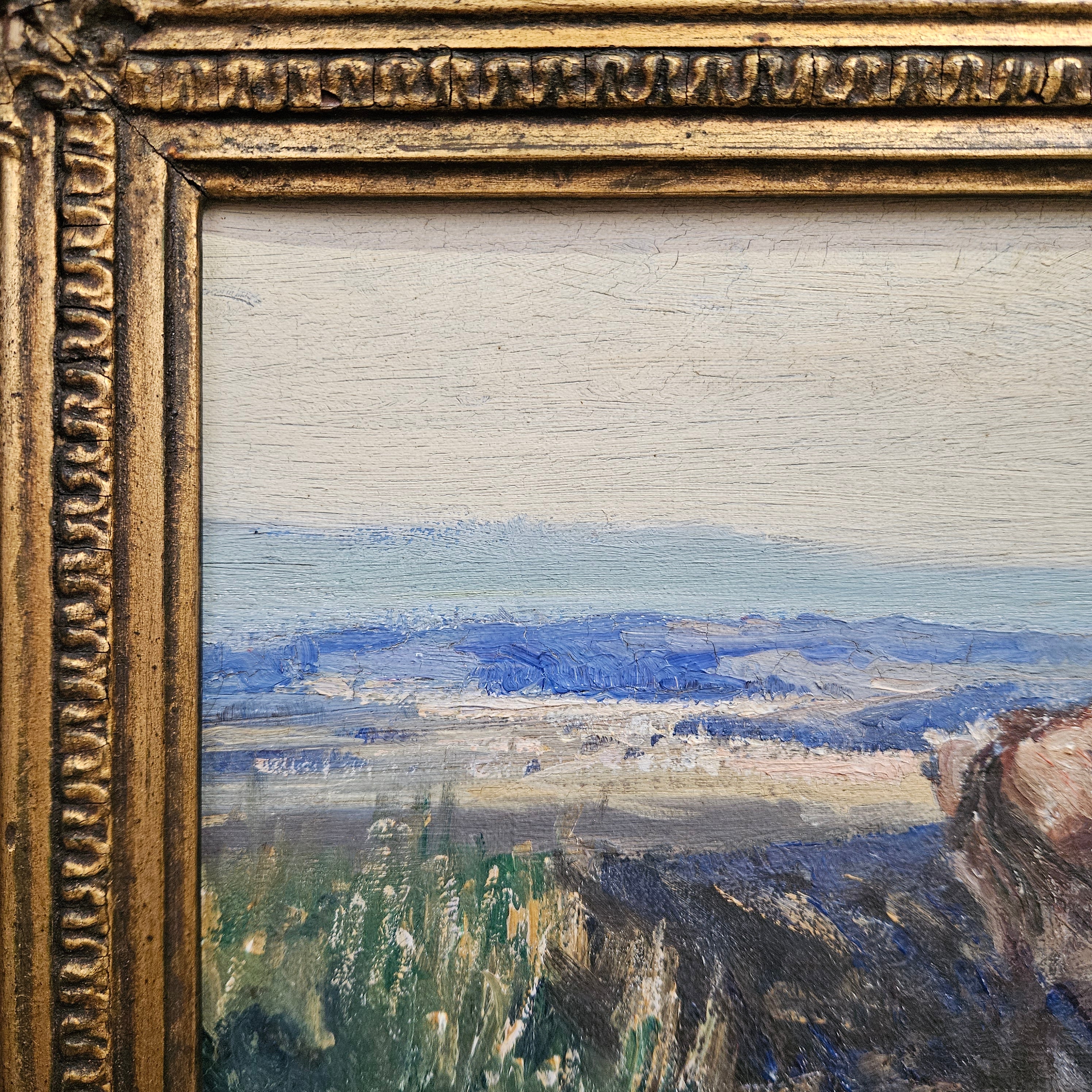 Oil on board by John Banks 'Ploughing the Fields' | Antique & Vintage | Moonee Ponds Antiques | Australia Wide Delivery