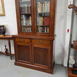 Compact Edwardian Walnut Bookcase, | Antique & Vintage | Moonee Ponds Antiques | Australia Wide Delivery