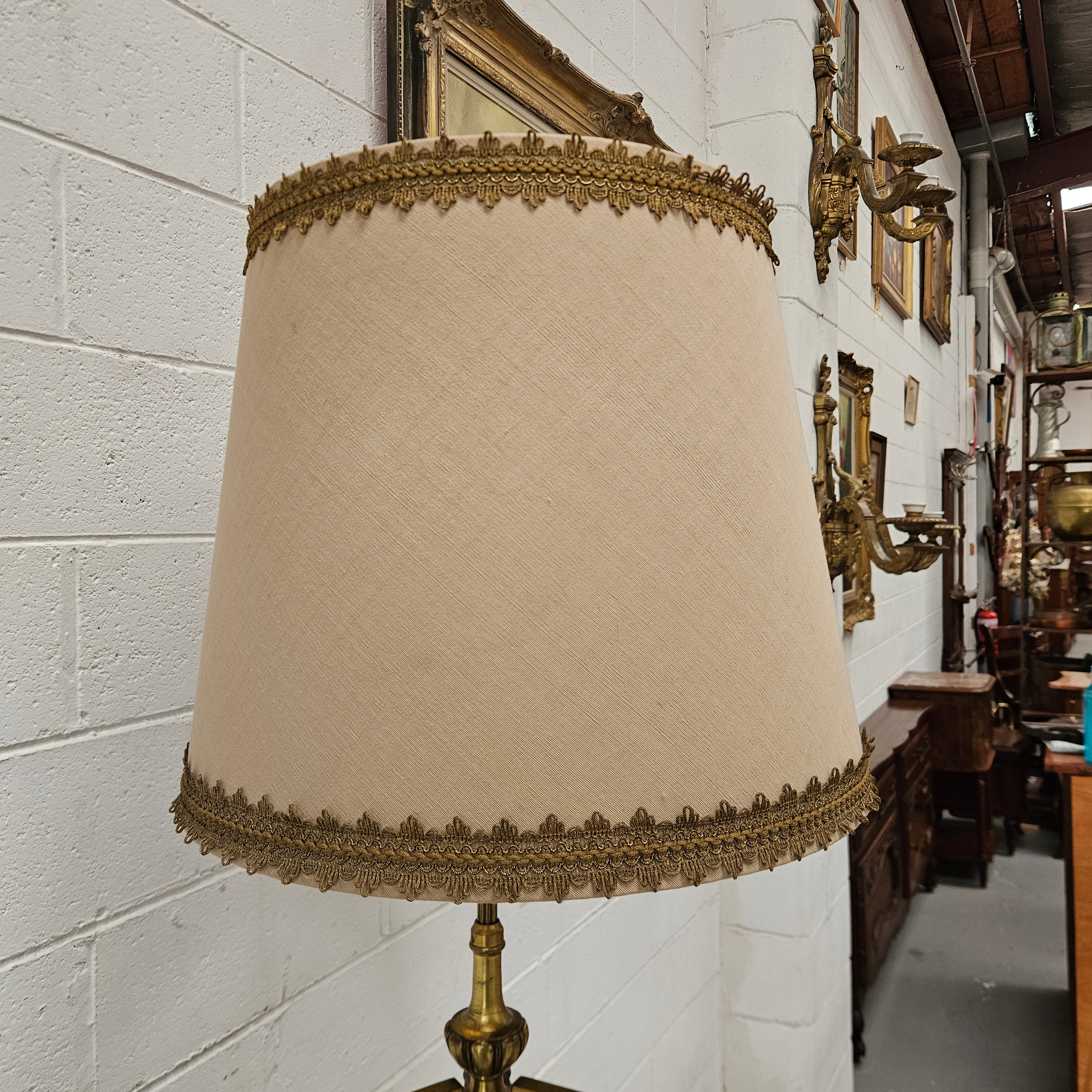 Napolean Style Gilt Standard Lamp & Shade | Antique & Vintage | Moonee Ponds Antiques | Australia Wide