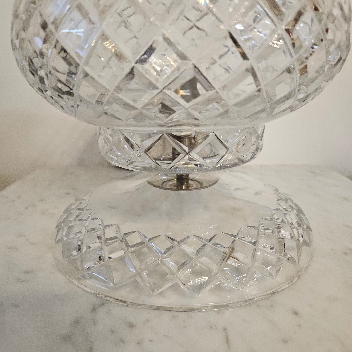 Vintage Art Deco Bohemian Crystal Bedside Lamp