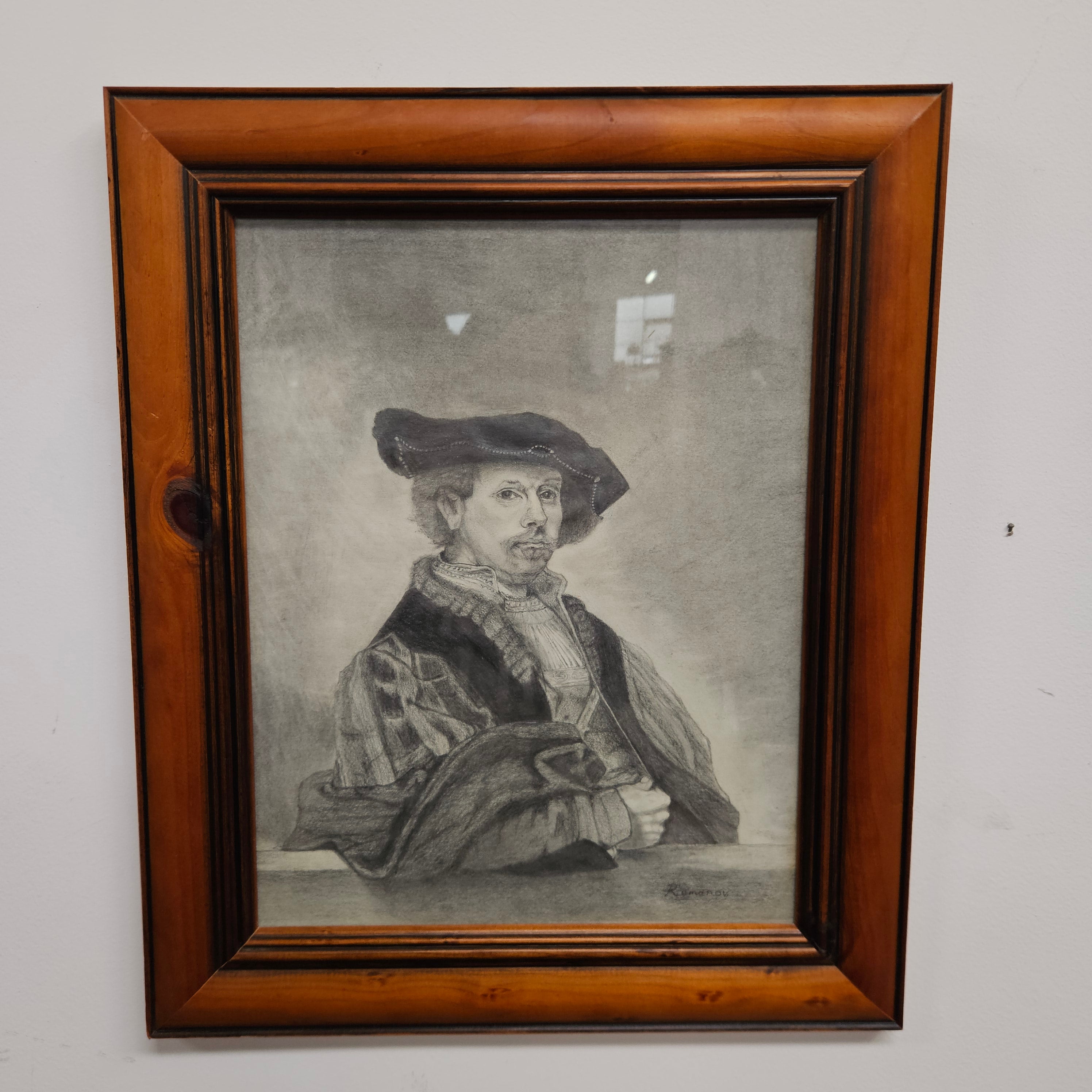 Vintage Sketch of Rembrandt Signed