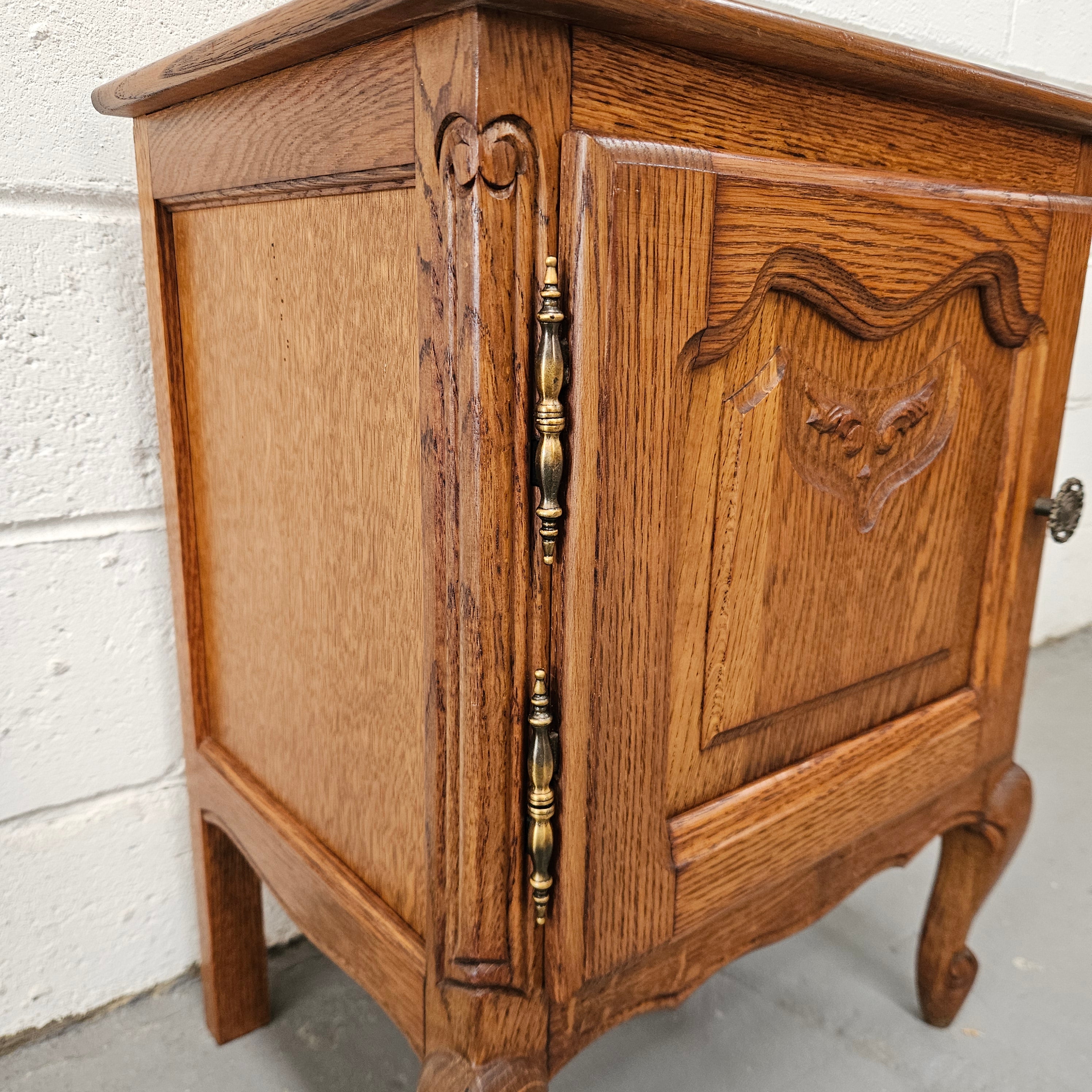 French Oak Louis XV Style Single Bedside