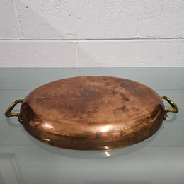 Vintage Copper Tinned Oval Pan