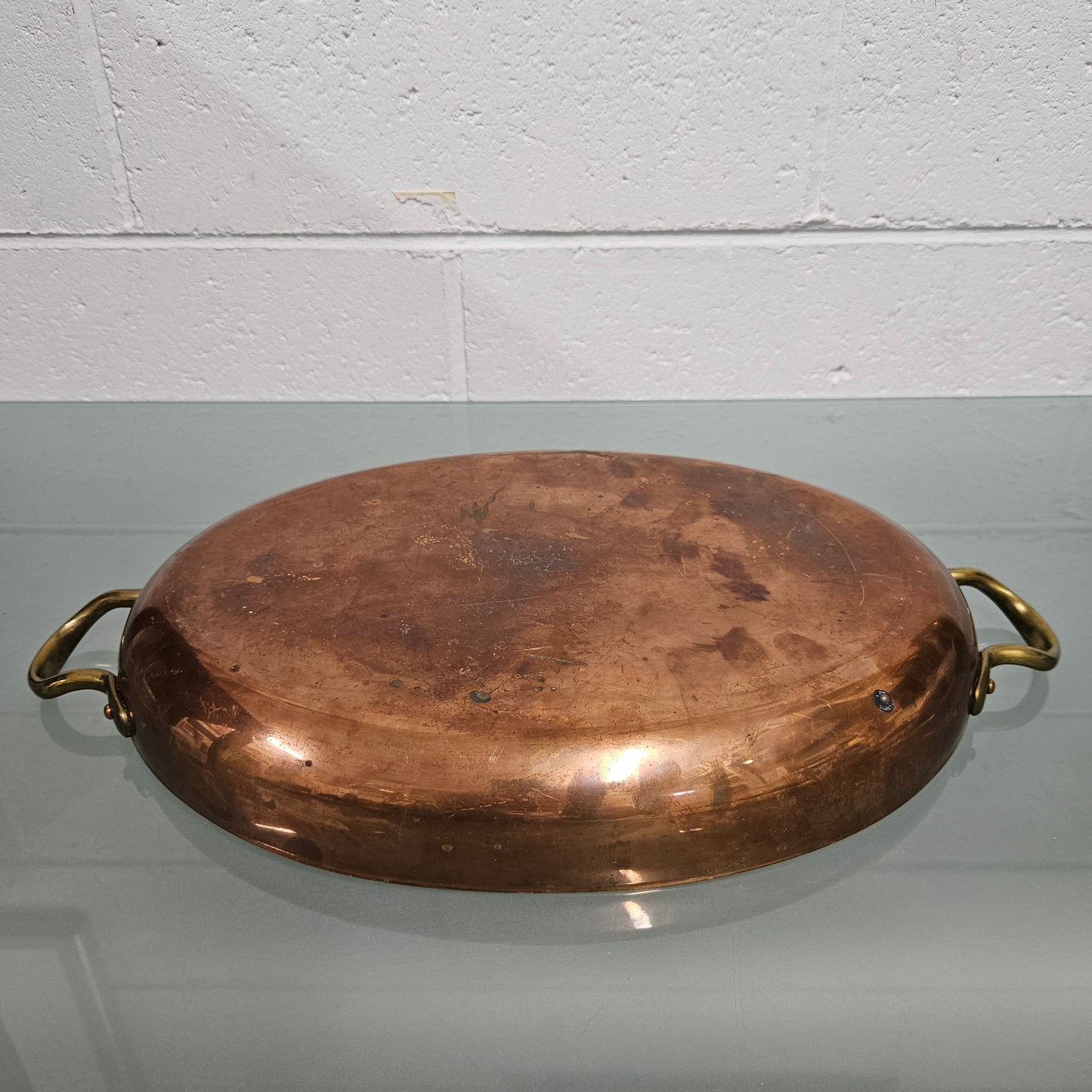 Vintage Copper Tinned Oval Pan