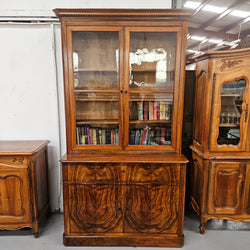 19th Century French Figured Walnut Two Door Bookcase Secretaire | Antique & Vintage | Moonee Ponds Antiques | Australia Wide Delivery
