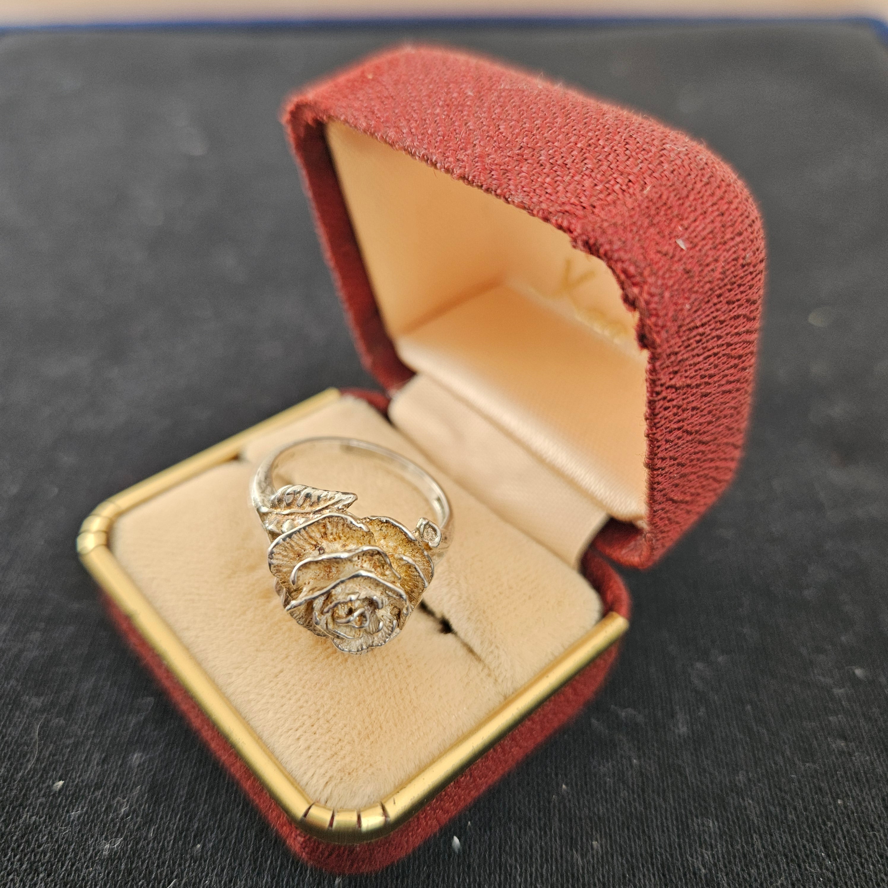 Full Blown Sterling Silver Rose Ring