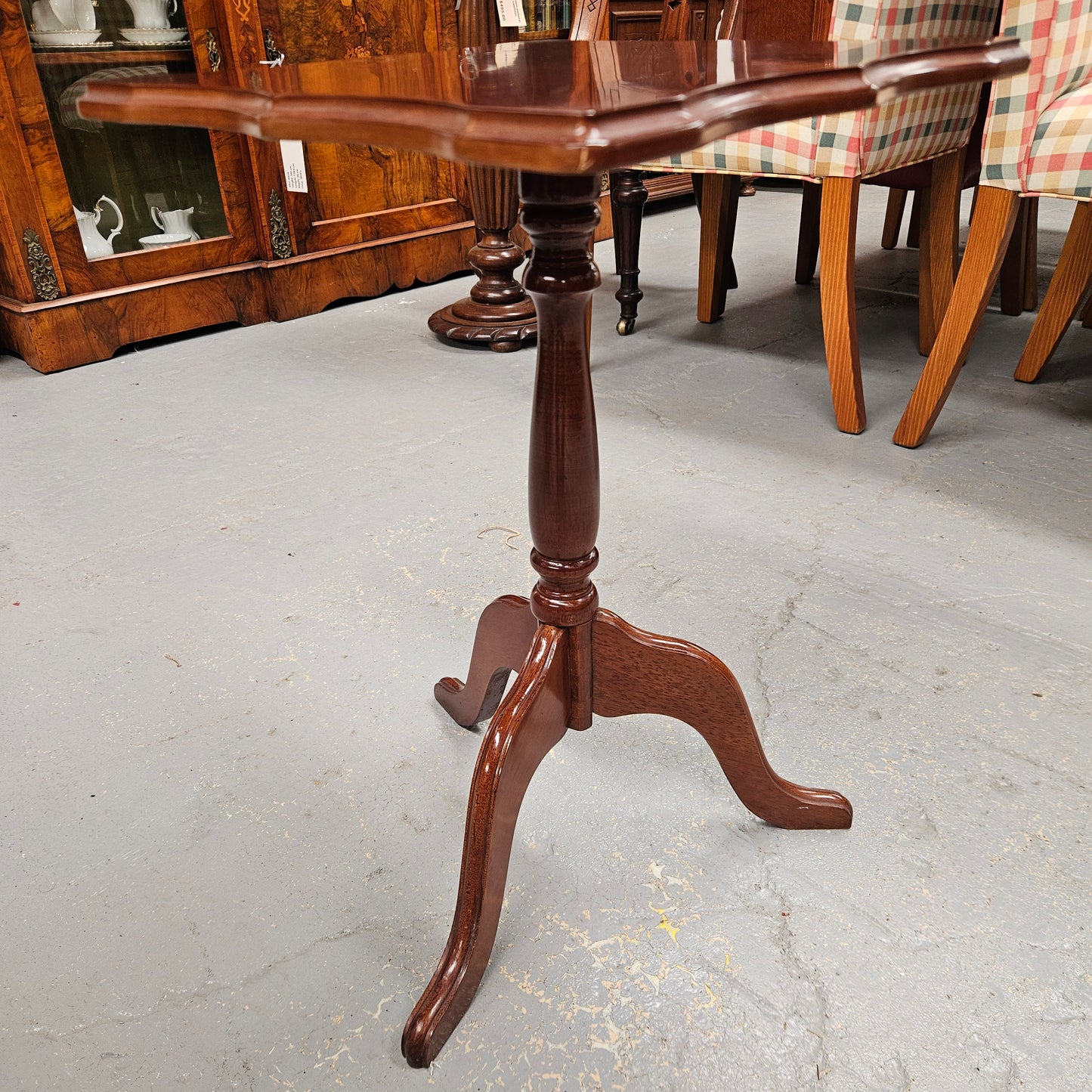 Vintage Mahogany Tilt Top Wine Table