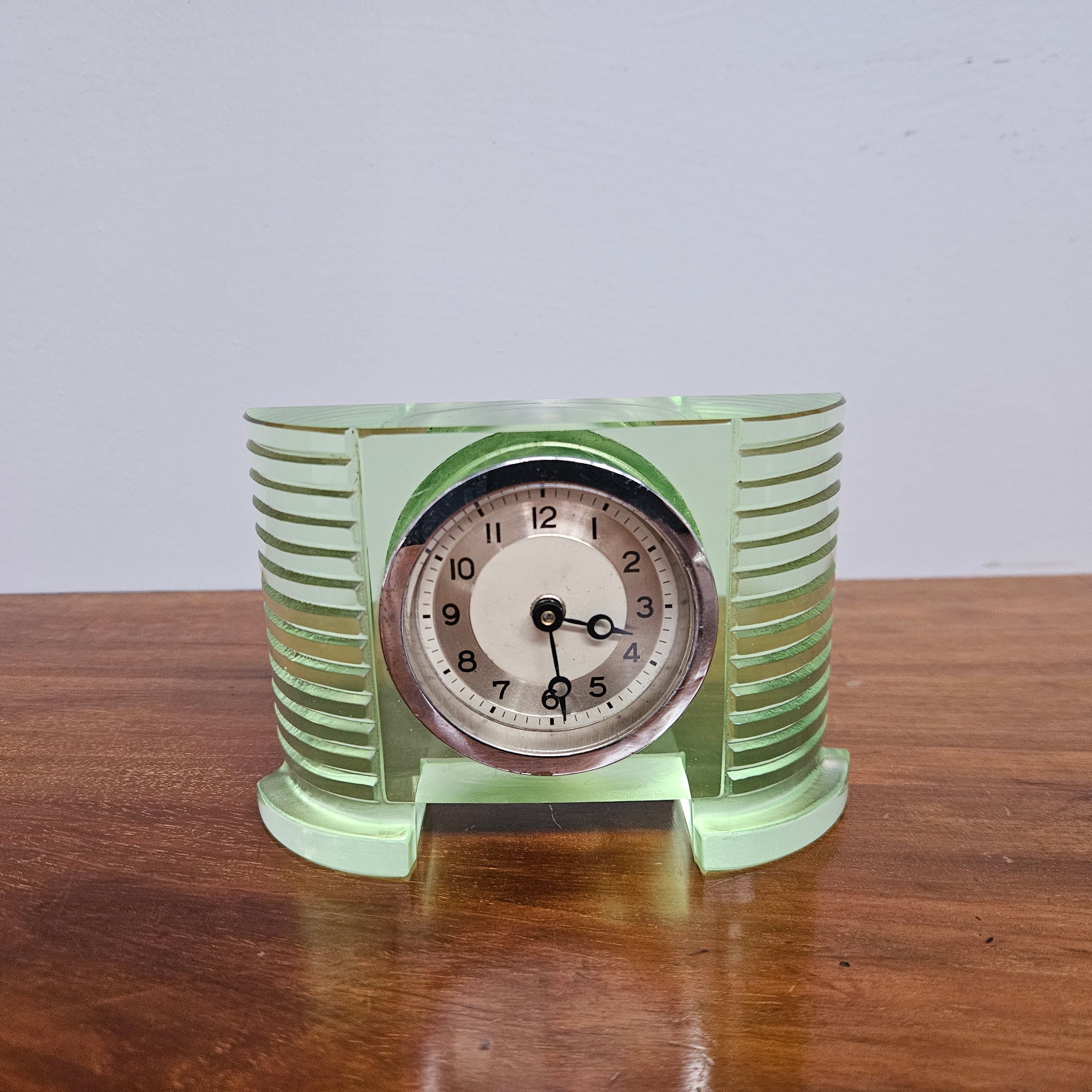 Vintage Uranium Glass Desk Clock | Antique & Vintage | Moonee Ponds Antiques | Australia Wide Delivery