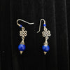 Celtic Design Lapis Lazuli Silver Drop Earrings