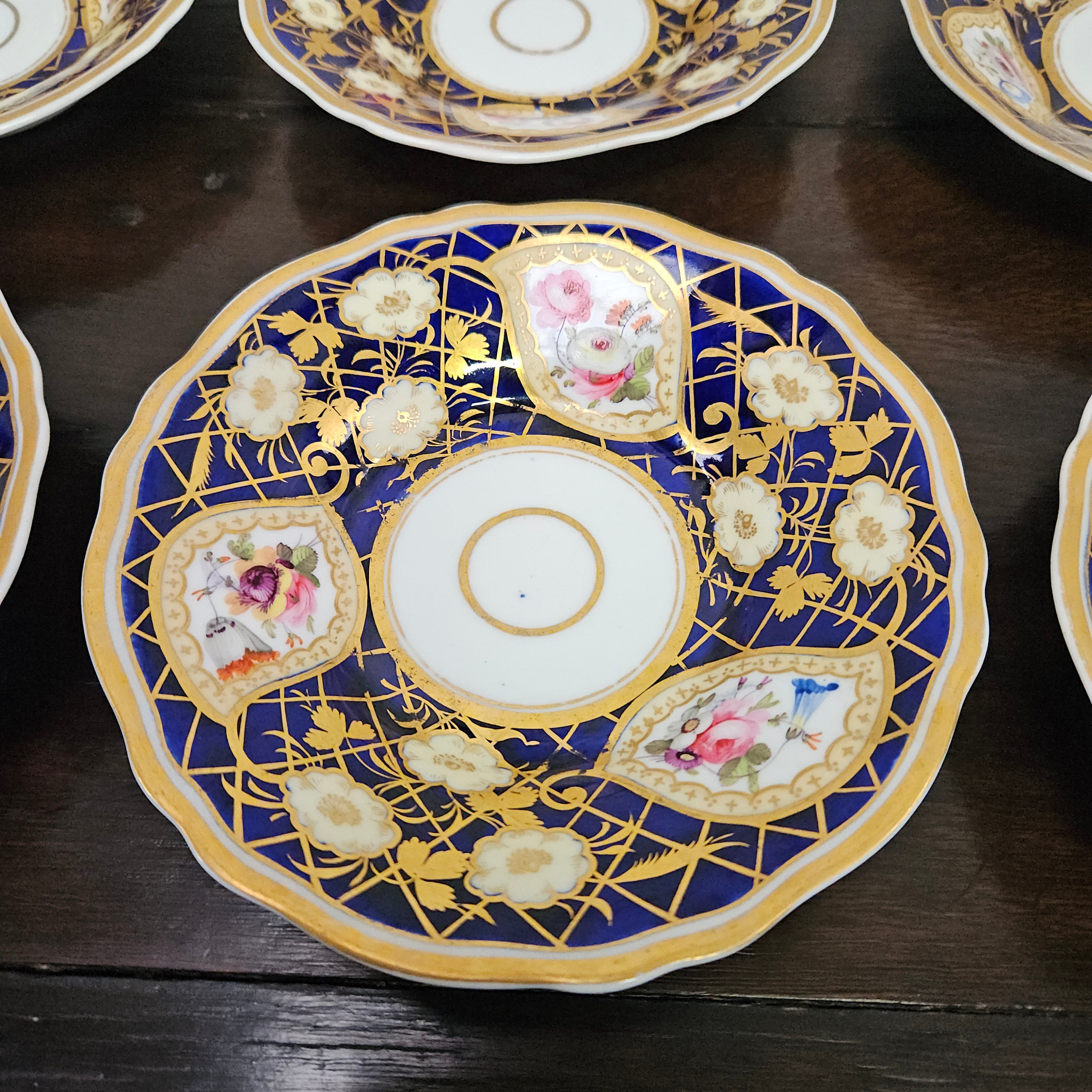 Ridgway Regency Period 6 Hand Painted & Gilded Cups & Saucers | Antique & Vintage | Moonee Ponds Antiques | Australia Wide Delivery