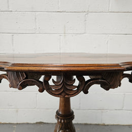 Antique Victorian Inlaid Tilt Top Occasional Table
