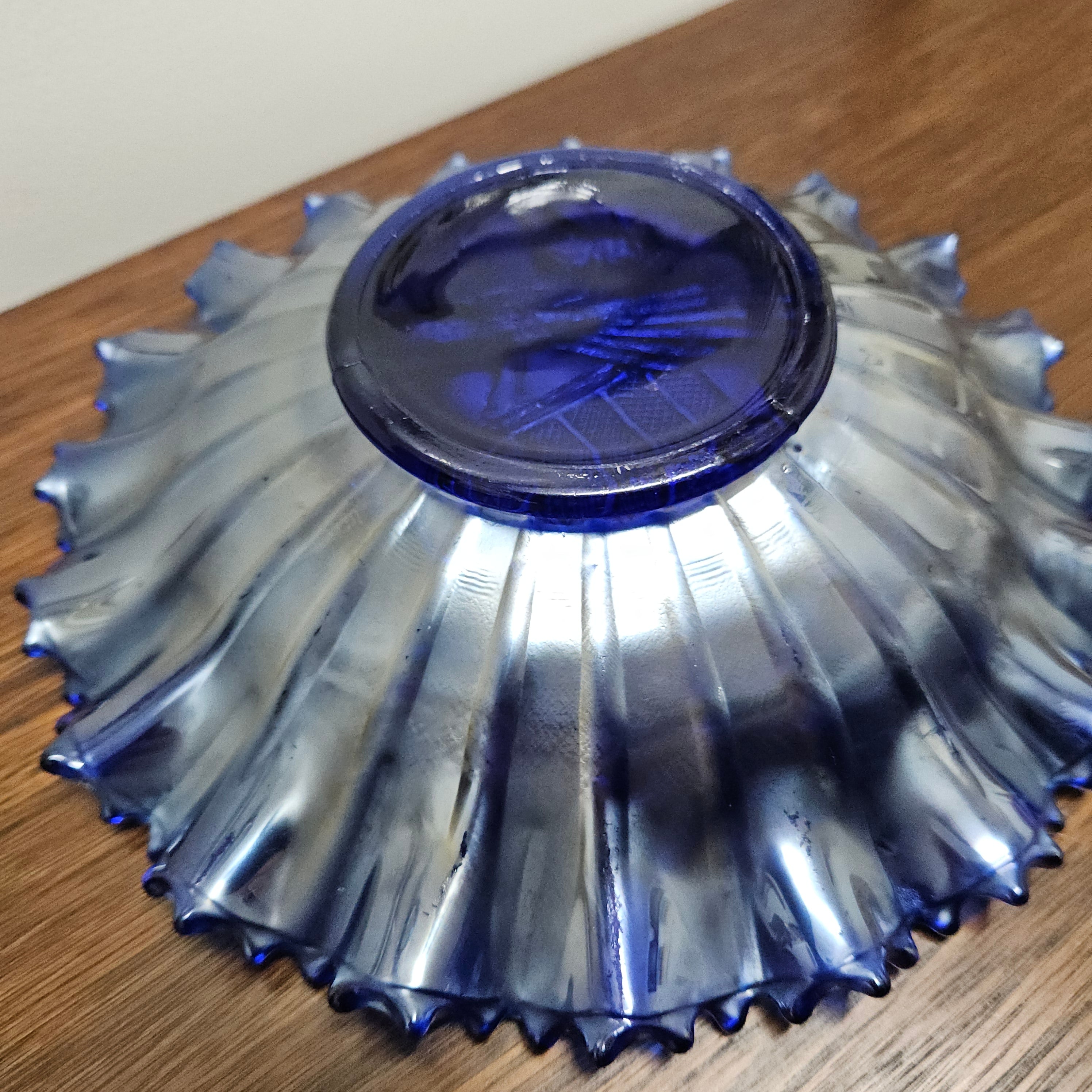 Superb Electric Blue Carnival Glass Bowl Northwood Peacocks | Antique & Vintage | Moonee Ponds Antiques | Australia Wide Delivery