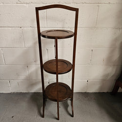3 Tier Foldable Mahogany Cake Stand | Antique & Vintage | Moonee Ponds Antiques | Australia Wide Delivery