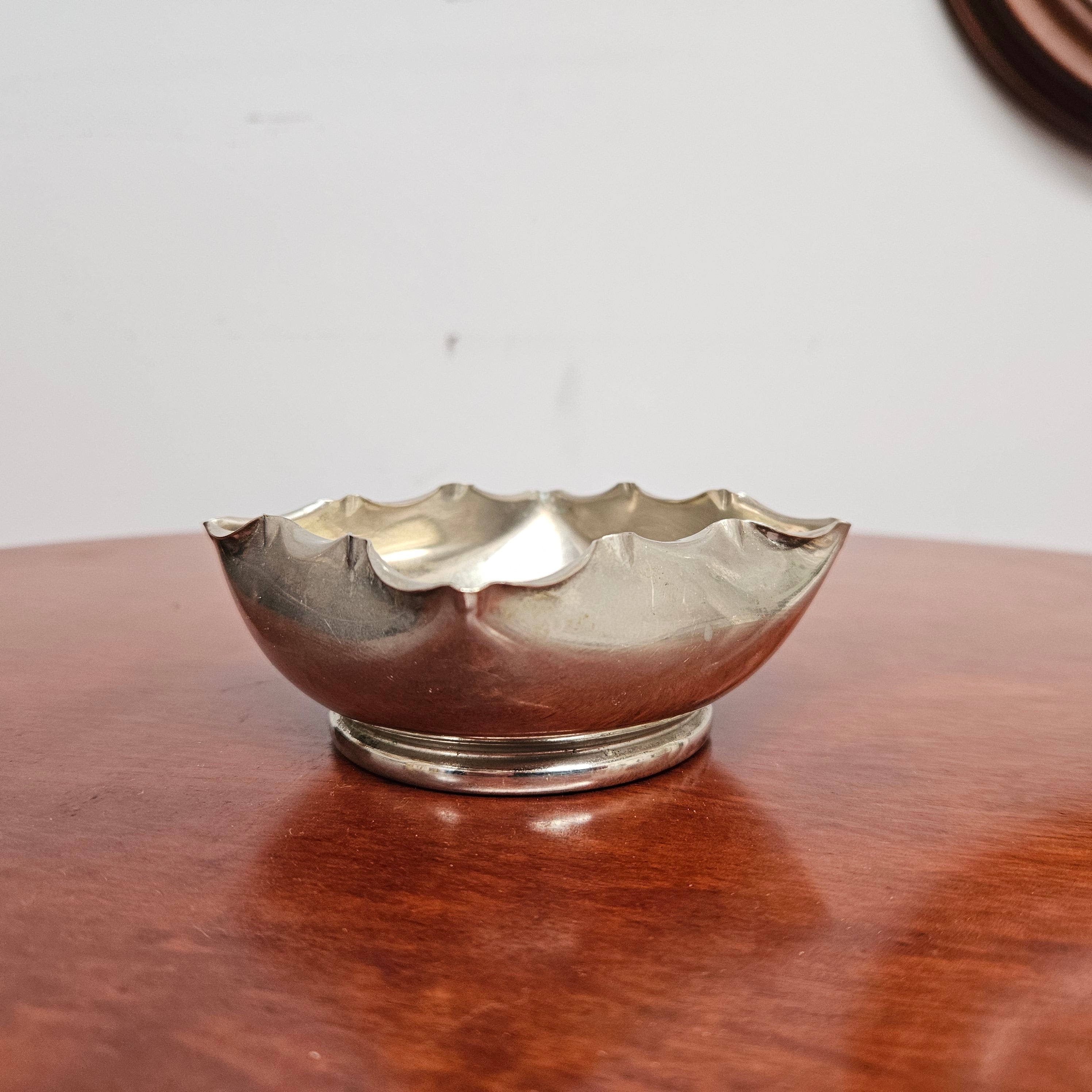 Vintage Art Deco Silver Plate & Ceramic Bon Bon Dish
