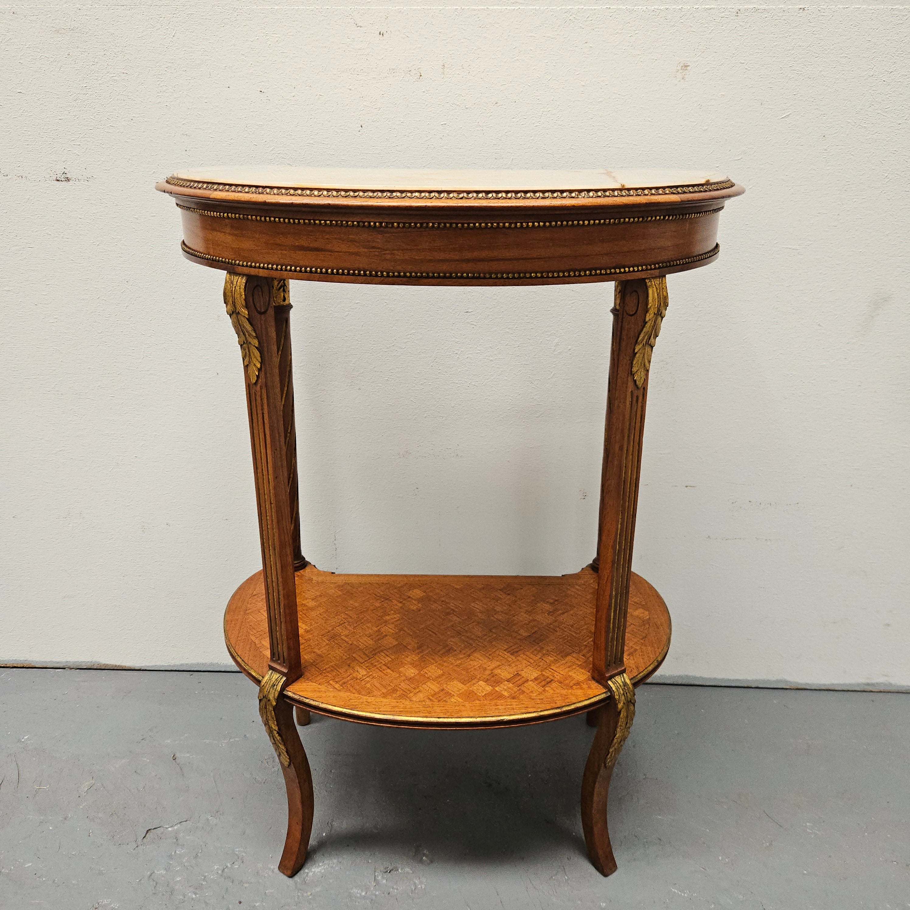 Louis XVIth Style Kidney Shape, Marble Top, Ormolu Trim Side Table | Antique & Vintage | Moonee Ponds Antiques | Australia Wide Delivery