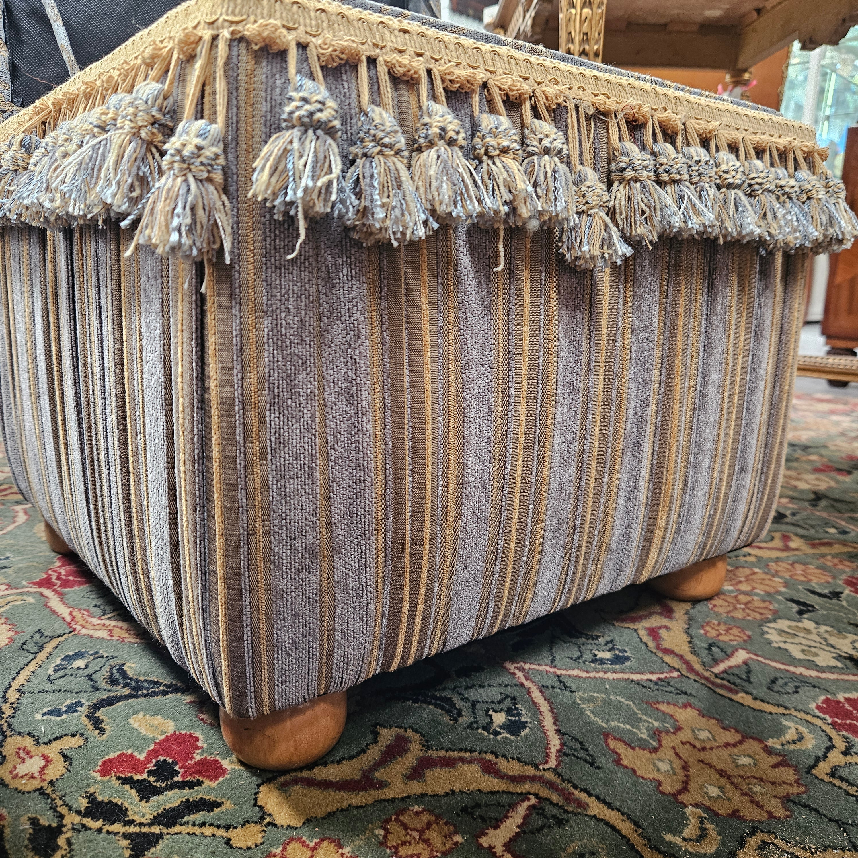 Vintage Square Storage Upholstered Ottoman | Antique & Vintage | Moonee Ponds Antiques | Australia Wide Delivery