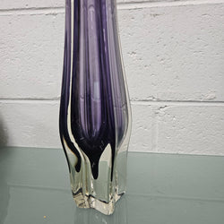 Tall Murano "Somerso" Amethyst & Clair Glass Vase | Antique & Vintage | Moonee Ponds Antiques | Australia Wide Delivery