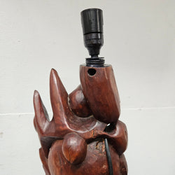 Hand Carved Rosewood Lamp Base | Antique & Vintage | Moonee Ponds Antiques | Australia Wide Delivery